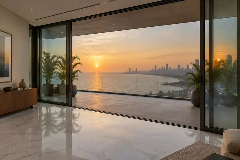 Proqyur lift and slide doors opening onto a sea view