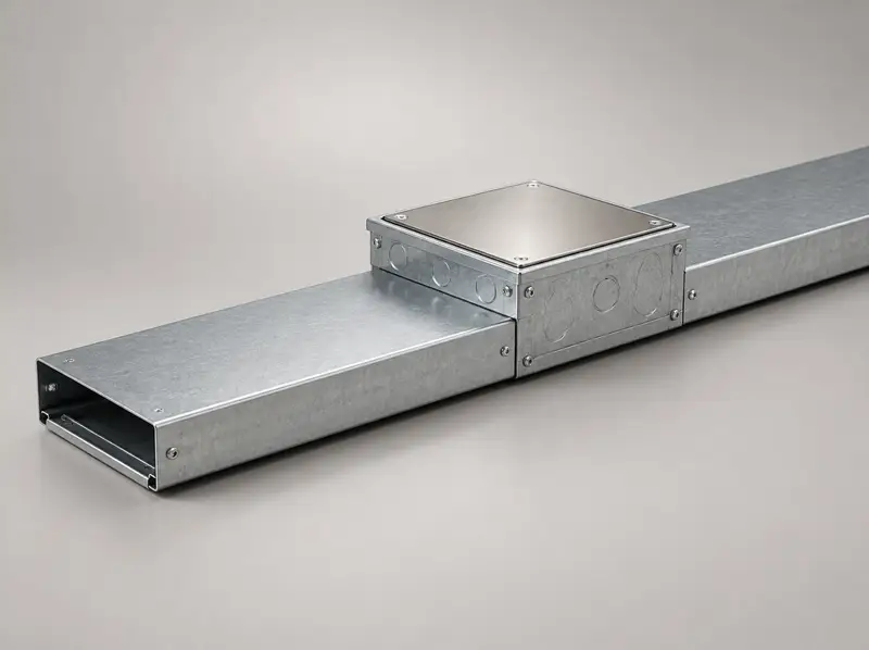 Under-floor raceway with junction box