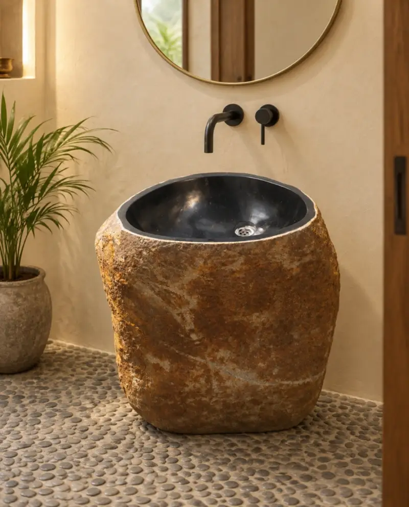 River stone basin
