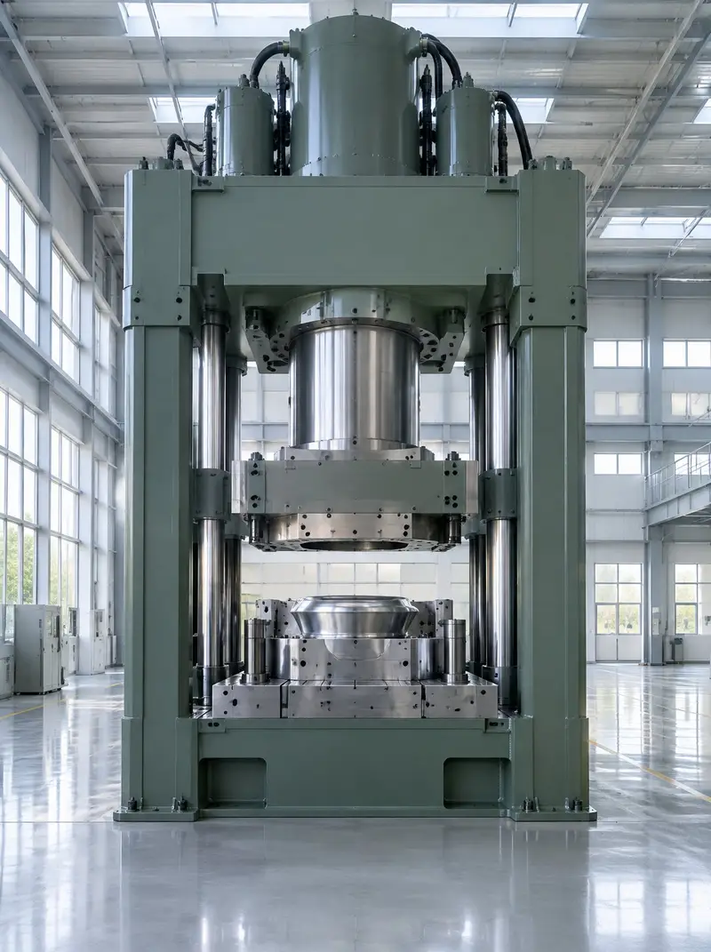 Hydraulic press for deep drawing