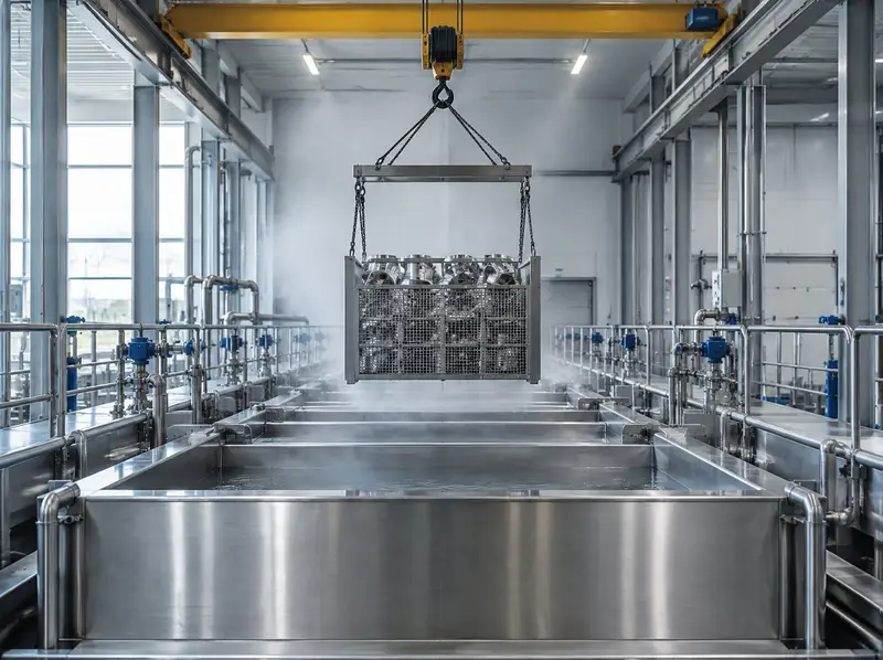 Eight-tank pickling line with overhead crane