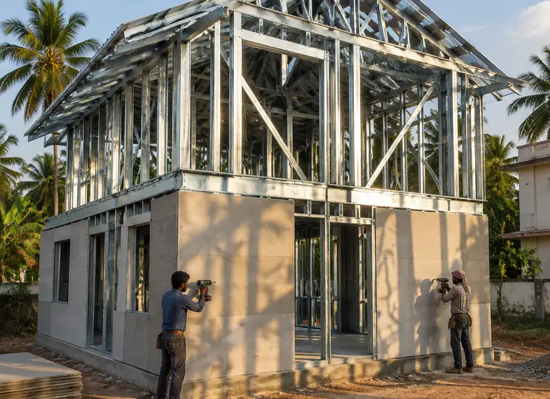 Light gauge steel framed building