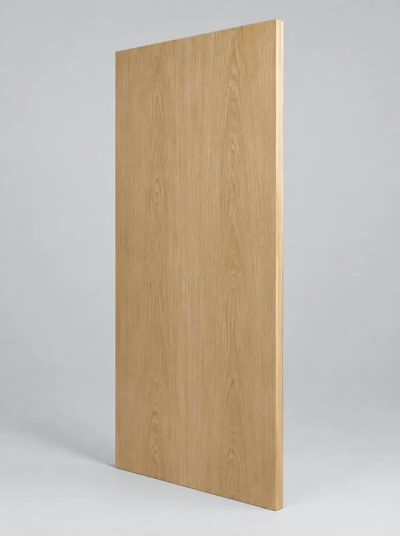 Plain veneered flush door leaf