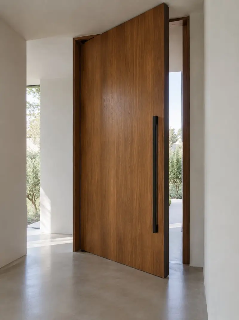 Oversized wooden pivot door